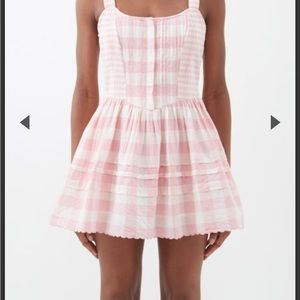 LOVESHACKFANCY
Chennedy checked-cotton mini dress